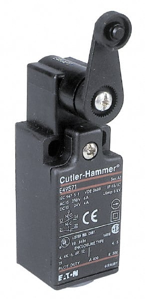 Eaton Cutler-Hammer E49CP7 3.62 Inch Long, 0.55 Inch Diameter, Limit Switch Top Push Roller 