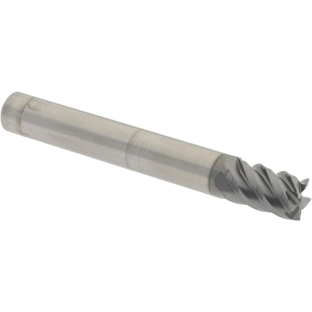 Square End Mill: 1/4" Dia, 3/8" LOC, 5 Flutes, Solid Carbide