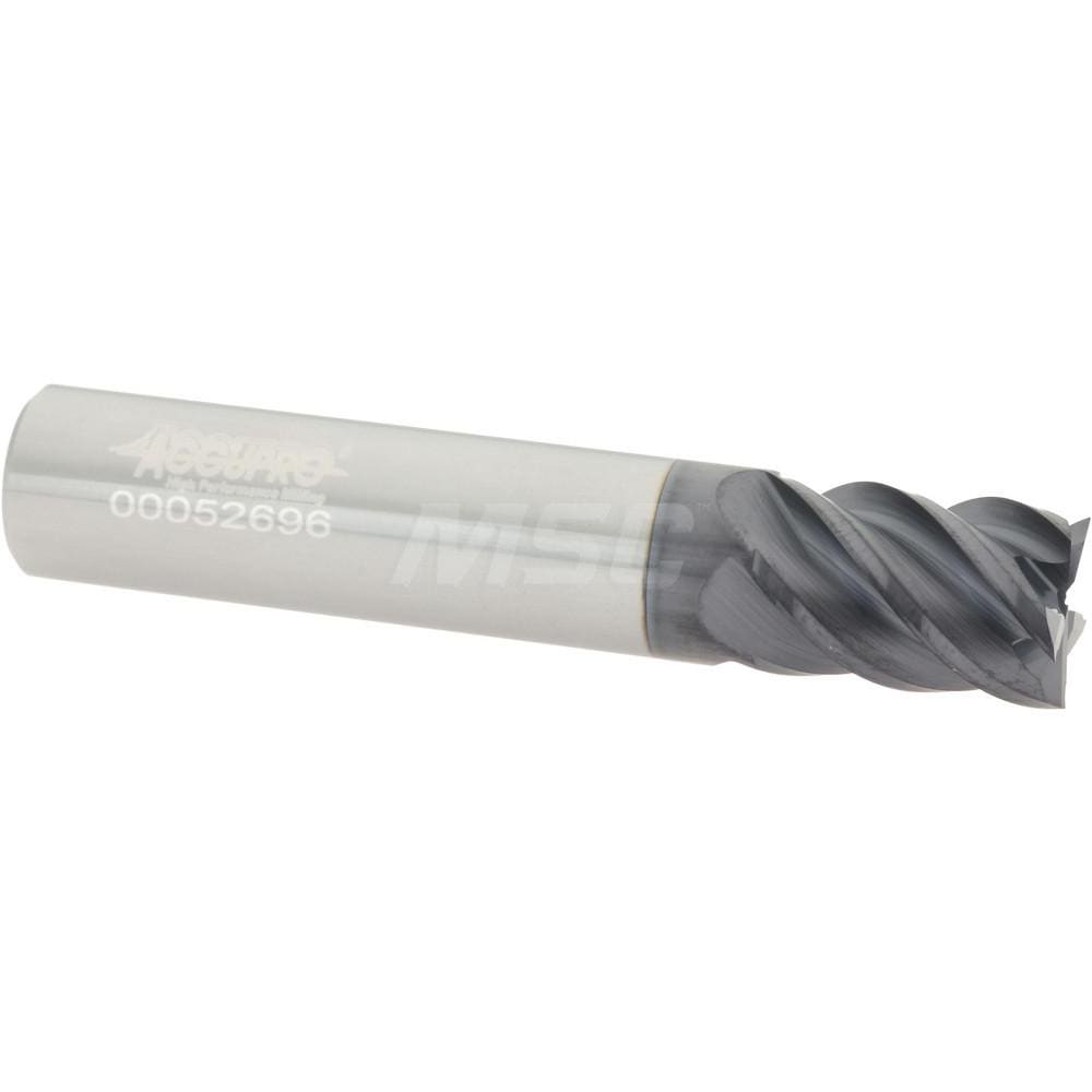 Accupro 545S3750C11 Square End Mill: 3/8 Dia, 1/2 LOC, 3/8 Shank Dia, 2 OAL, 5 Flutes, Solid Carbide Image