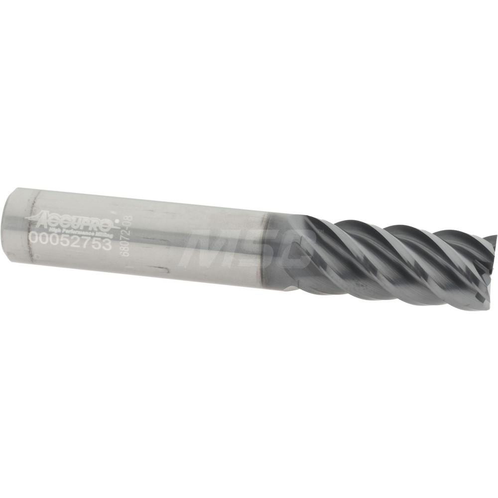 Accupro 5454375C11 Square End Mill: 7/16 Dia, 1 LOC, 7/16 Shank Dia, 2-3/4 OAL, 5 Flutes, Solid Carbide Image