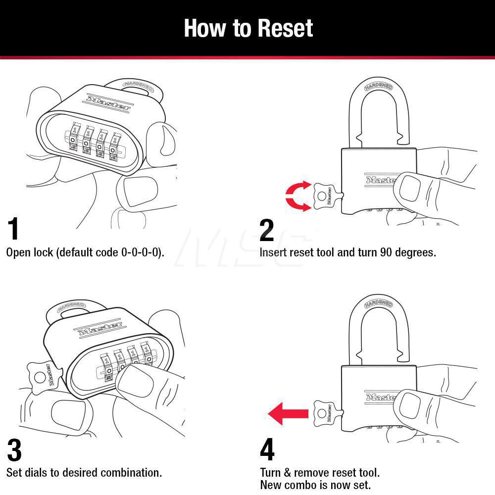 Master Lock Default Code Master Lock - Combination Lock: Brass & Steel, 2