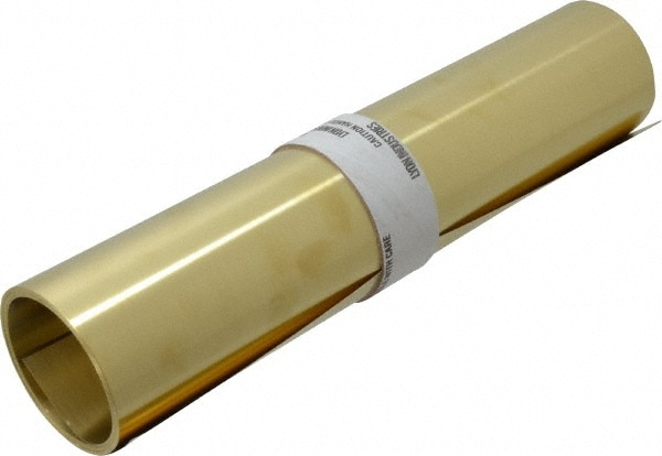 Made in USA M-BBW120-10 Shim Stock: 0.01 Thick, 120 Long, 12" Wide, 260 Alloy Brass Image