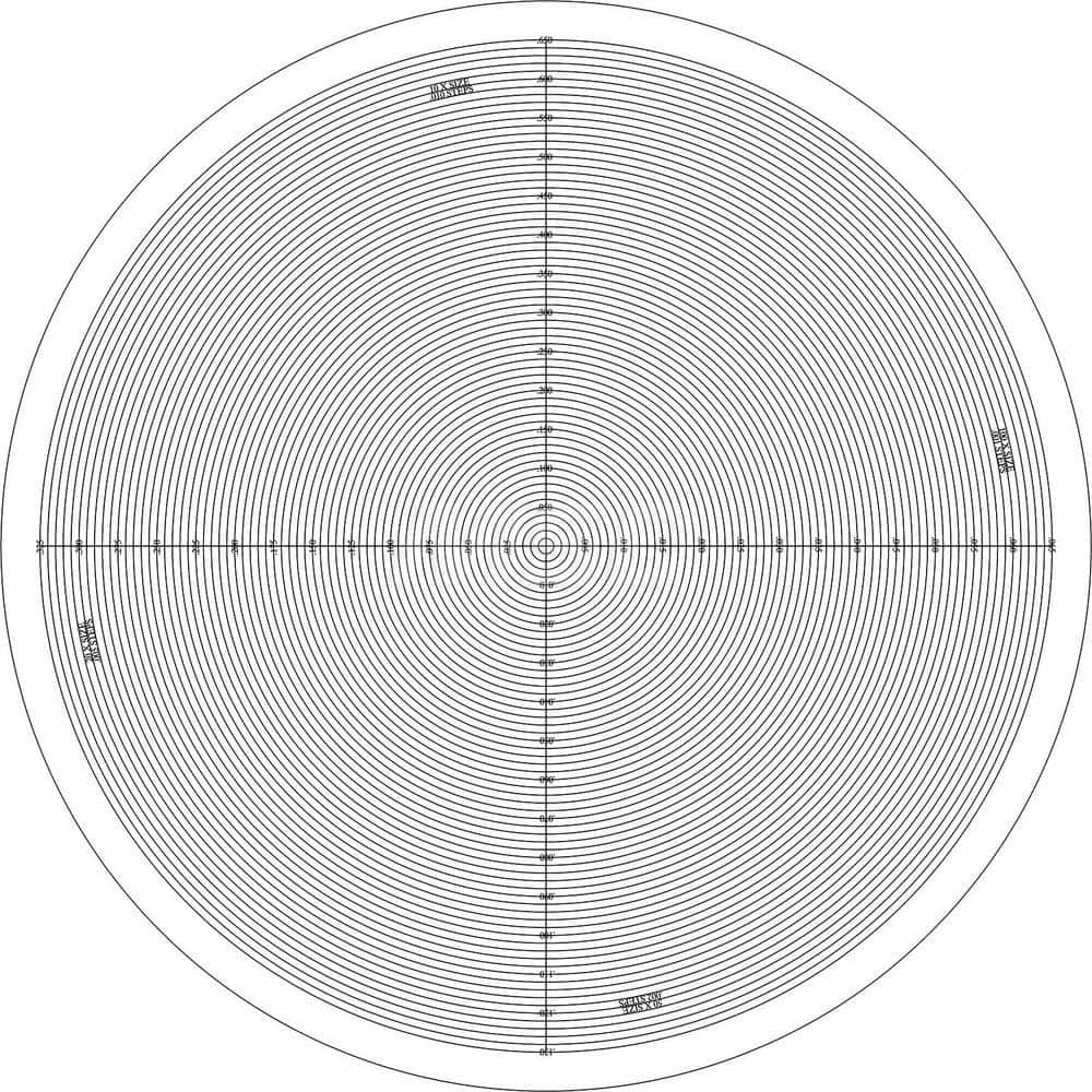 Suburban Tool OC6 13-3/4 Inch Diameter, Radius, Mylar Optical Comparator Chart and Reticle 