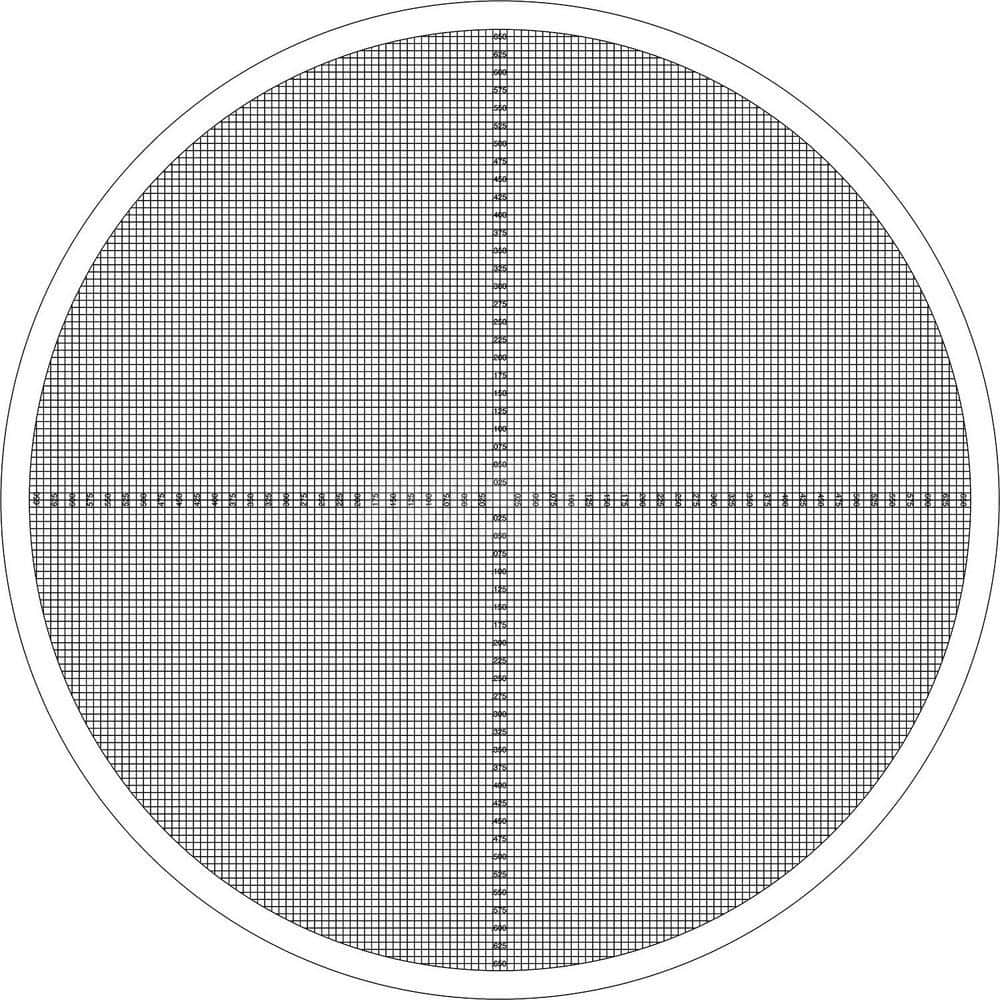 Suburban Tool OC210X 13-3/4 Inch Diameter, Grid, Mylar Optical Comparator Chart and Reticle 