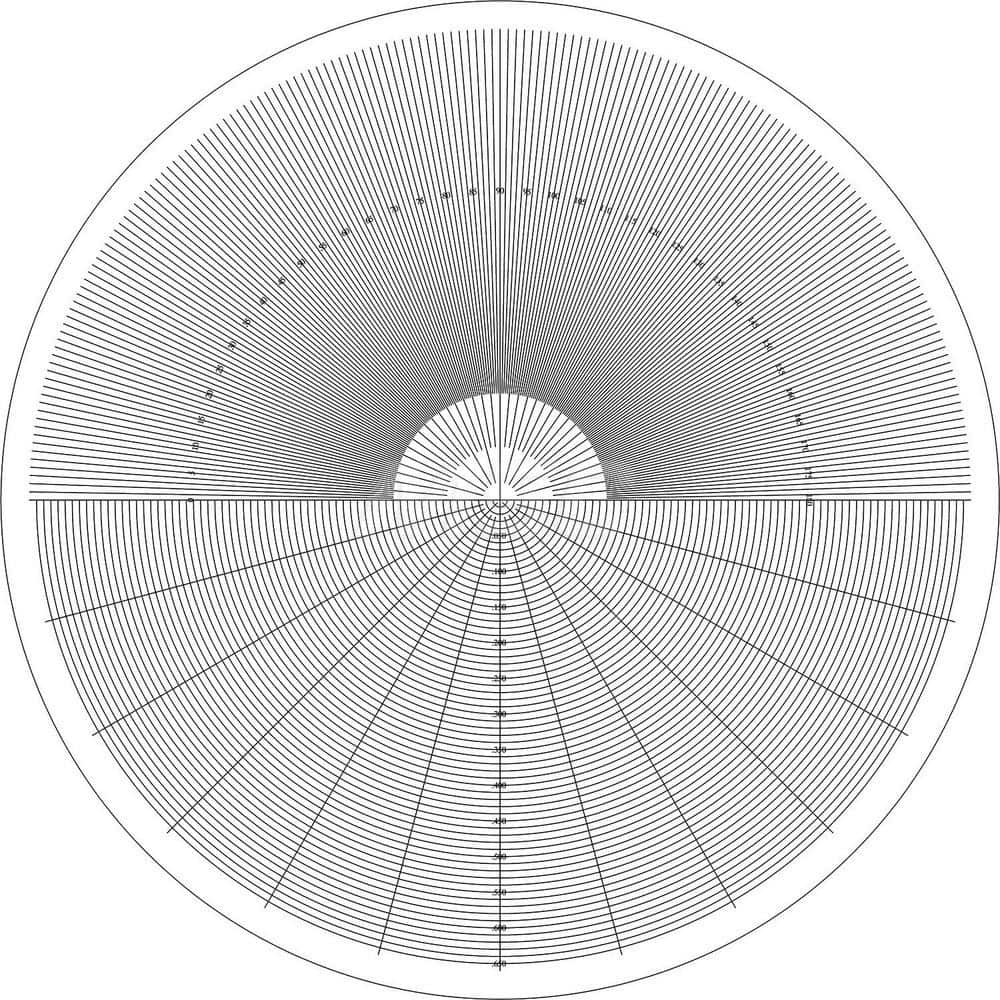 Suburban Tool OC1050X 13-3/4 Inch Diameter, Radius and Angle, Mylar Optical Comparator Chart and Reticle 