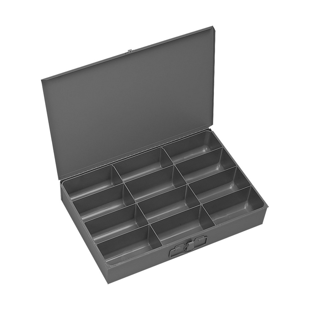 12 Compartment Small Steel Storage Drawer - 13-3/8 Inches Wide x 9-1/4 Inches Deep