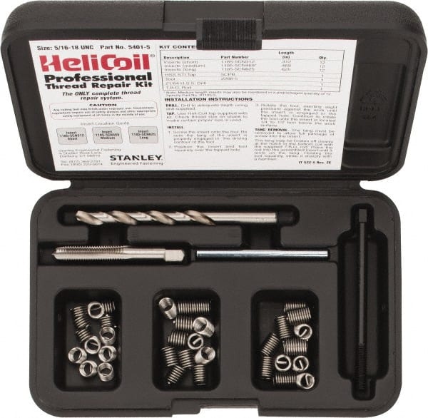 Heli-Coil 5401-05 Thread Repair Kit,304 SS,5-40,36 Pcs