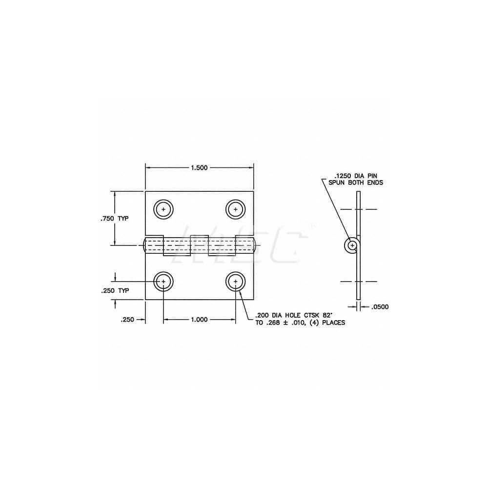 Guden Concealed Hinge 1.5" Door Leaf Height, 0.75" Door Leaf Width