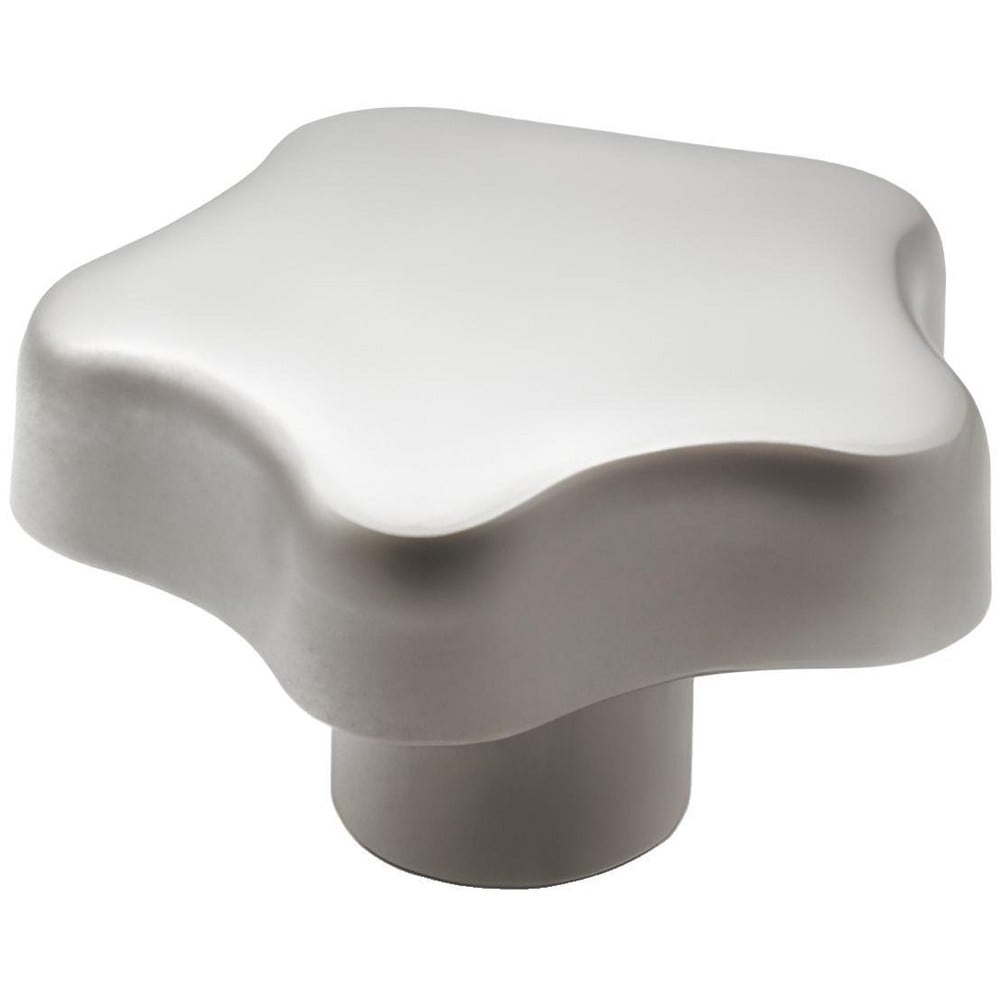 Lobed Knob: 40 mm Head Dia, 5 Points, Stainless Steel