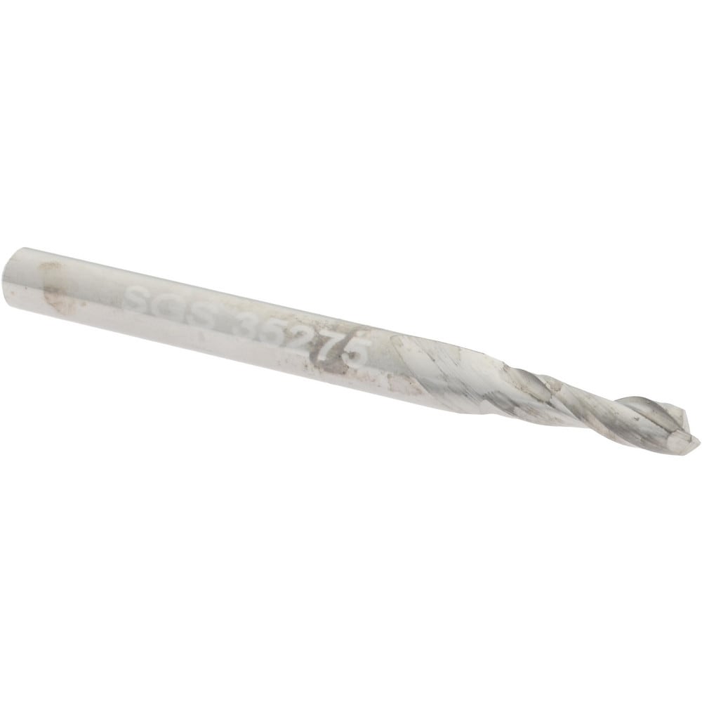 Square End Mill: 3/32'' Dia, 3/8'' LOC, 1/8'' Shank Dia, 1-1/2'' OAL, 2 Flutes, Solid Carbide