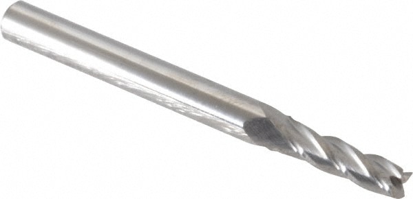 Square End Mill: 5/32'' Dia, 9/16'' LOC, 3/16'' Shank Dia, 2'' OAL, 4 Flutes, Solid Carbide