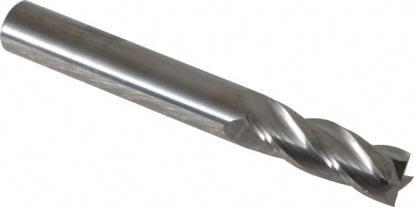 Square End Mill: 5/16'' Dia, 13/16'' LOC, 5/16'' Shank Dia, 2-1/2'' OAL, 4 Flutes, Solid Carbide