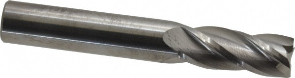 Square End Mill: 3/8'' Dia, 7/8'' LOC, 3/8'' Shank Dia, 2-1/2'' OAL, 4 Flutes, Solid Carbide