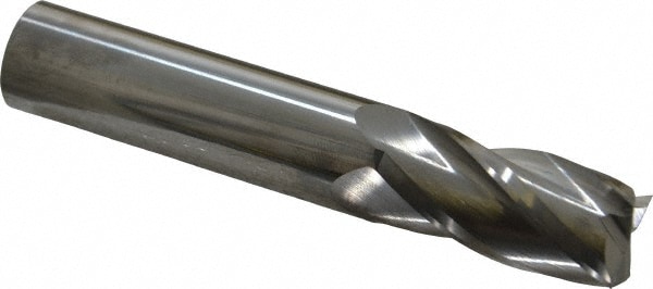 Square End Mill: 5/8'' Dia, 1-1/4'' LOC, 5/8'' Shank Dia, 3-1/2'' OAL, 4 Flutes, Solid Carbide