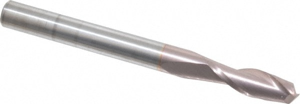 Square End Mill: 3/16'' Dia, 9/16'' LOC, 3/16'' Shank Dia, 2'' OAL, 2 Flutes, Solid Carbide