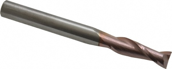 SGS 35306 Square End Mill: 1/4 Dia, 3/4 LOC, 1/4 Shank Dia, 2-1/2 OAL, 2 Flutes, Solid Carbide Image