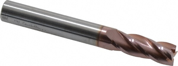 SGS 35508 Square End Mill: 5/16 Dia, 13/16 LOC, 5/16 Shank Dia, 2-1/2 OAL, 4 Flutes, Solid Carbide Image