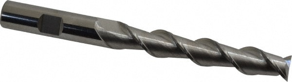 SGS 34519 Square End Mill: 1/2 Dia, 3 LOC, 1/2 Shank Dia, 5 OAL, 2 Flutes, Solid Carbide Image