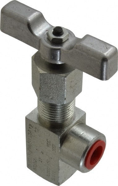 Needle Valve: Angled, 1/4" Pipe, NPT End, Alloy Body