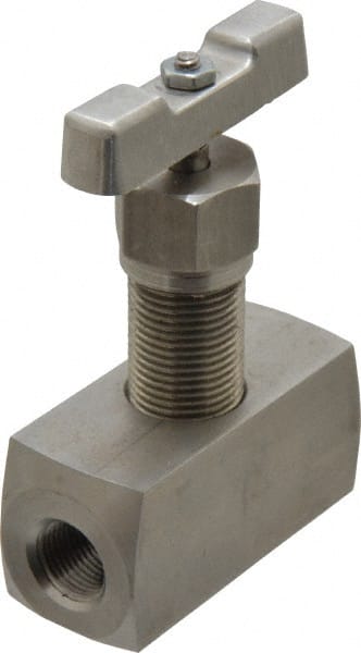 Needle Valve: Straight, 3/8" Pipe, NPT End, Stainless Steel Body