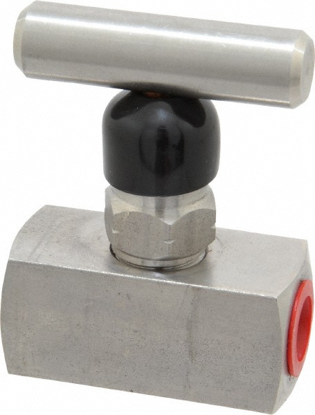 Needle Valve: T-Handle, Straight, 1/4" Pipe, NPT End, Stainless Steel Body