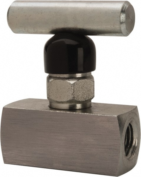 Needle Valve: T-Handle, Straight, 1/4" Pipe, NPT End, Alloy Body