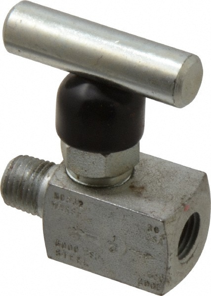 Made in USA 67550006 Needle Valve: T-Handle, Straight, 1/4" Pipe, NPT End, Alloy Body Image