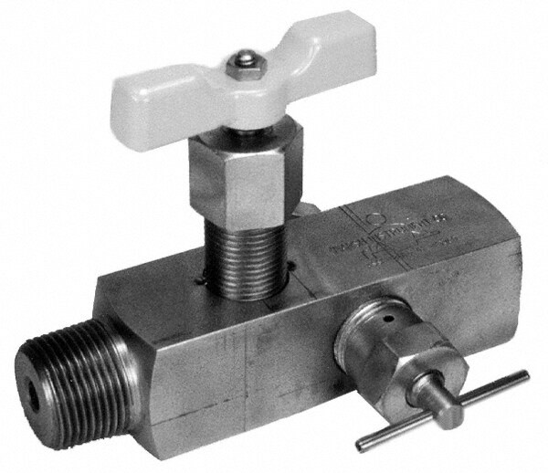 Needle Valve: Straight, 3/4 x 1/2" Pipe, Stainless Steel Body