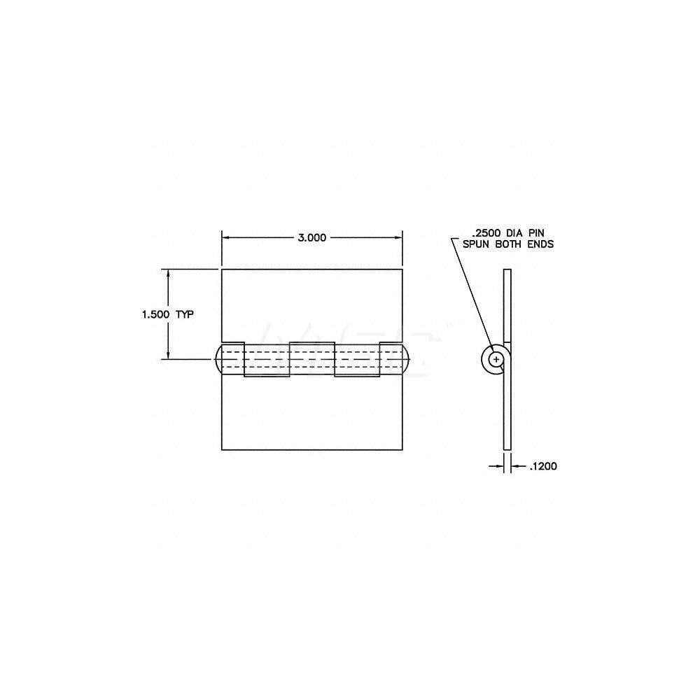 Guden 3" Long x 3" Wide 316 Stainless Steel Commercial Hinge