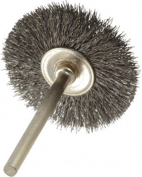 Wheel Brush: 1-1/4" Wheel Dia, Crimped