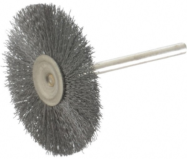 Wheel Brush: 1-1/2" Wheel Dia, Crimped