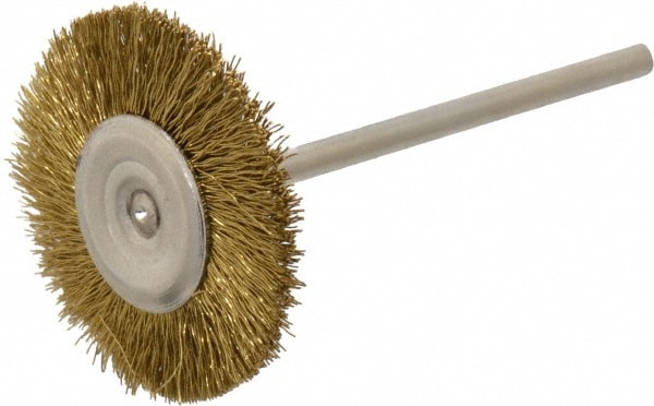 Wheel Brush: 1" Wheel Dia, Crimped