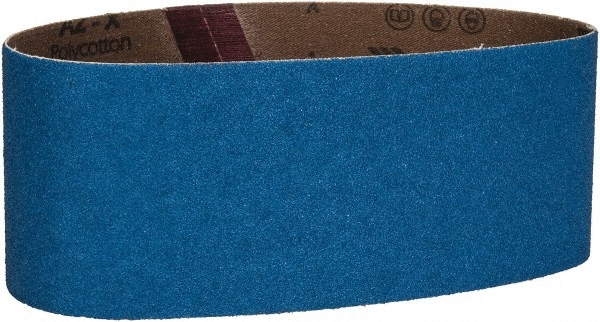 Abrasive Belt: 3" Wide, 21" Long, 60 Grit, Zirconia Alumina