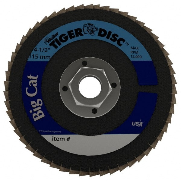 Weiler 96245 Flap Disc: 5/8-11 Hole, 40 Grit, Aluminum Oxide & Zirconia Alumina, Type 27 