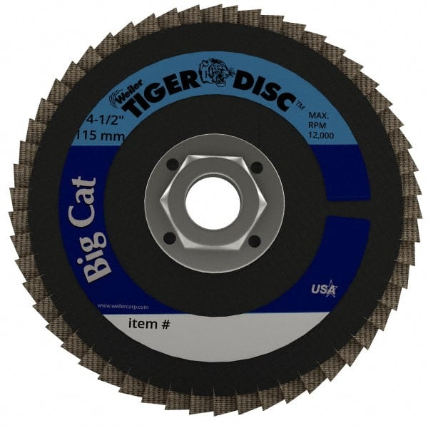 Weiler 96246 Flap Disc: 5/8-11 Hole, 60 Grit, Aluminum Oxide & Zirconia Alumina, Type 27 