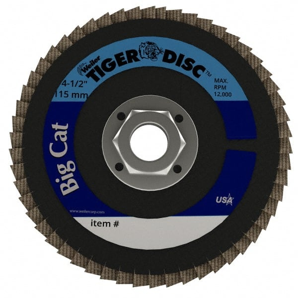 Weiler 96247 Flap Disc: 5/8-11 Hole, 80 Grit, Aluminum Oxide & Zirconia Alumina, Type 27 