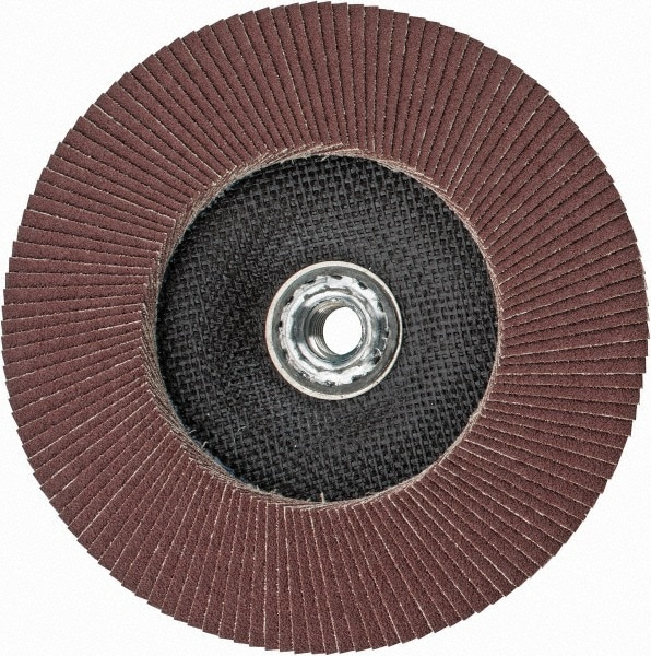 Flap Disc: 5/8-11 Hole, 60 Grit, Aluminum Oxide, Type 27