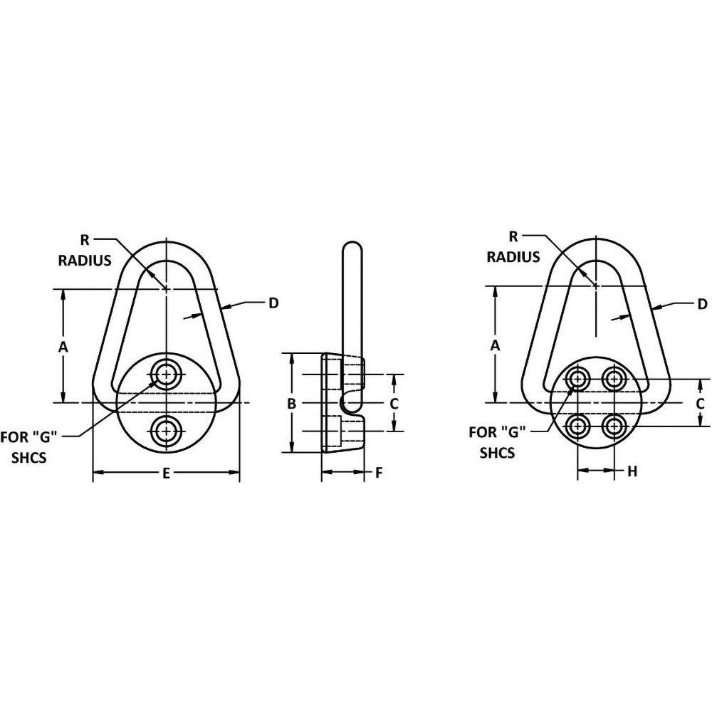 ADB Hoist Rings FlipFlop Hoist Ring ScrewOn, 2000 lb Capacity, 180