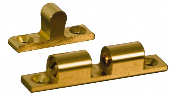 Door Latch: 3/4" OAW, Brass, Dull Chrome Finish