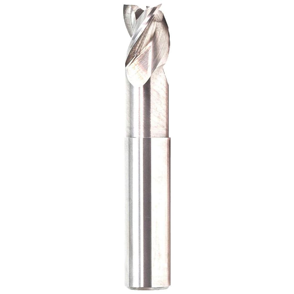 Corner Radius End Mill: 5/16" Dia, 7/16" LOC, 0.015" Radius, 3 Flutes, Solid Carbide