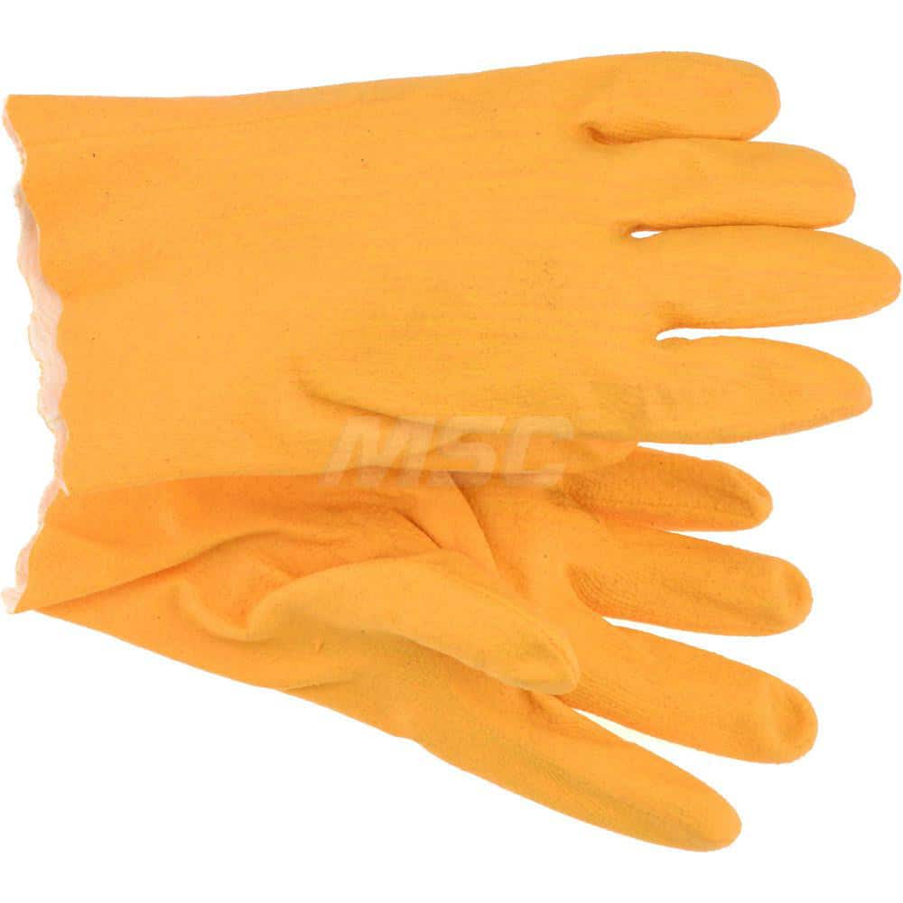 General Purpose Work Gloves: Large, Vinyl Coated, Cotton