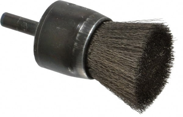 Osborn 3071100 End Brushes: 1" Dia, Stainless Steel, Crimped Wire 