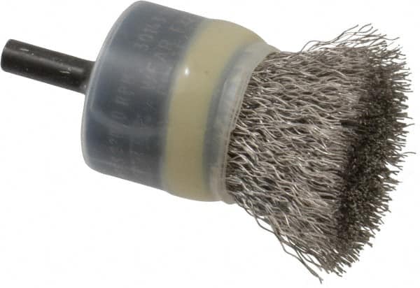 Osborn 3072000 End Brushes: 1" Dia, Stainless Steel, Crimped Wire 