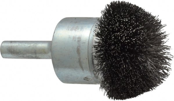 Osborn 3072300 End Brushes: 1-1/4" Dia, Steel, Crimped Wire 