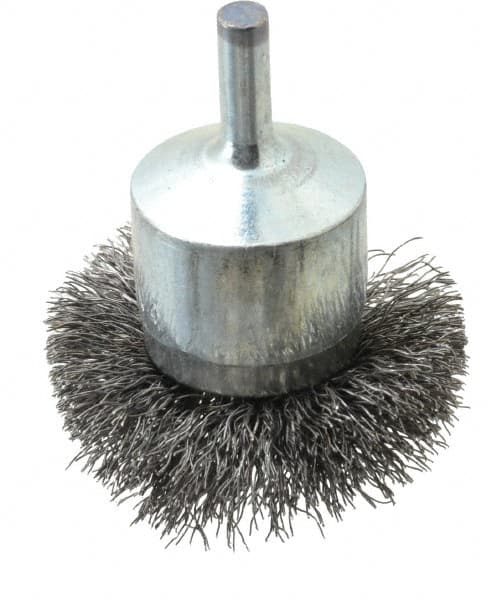 Osborn 3072600 End Brushes: 2" Dia, Steel, Crimped Wire 