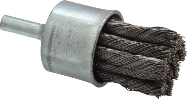 Osborn 3074100 End Brushes: 1" Dia, Steel, Knotted Wire 