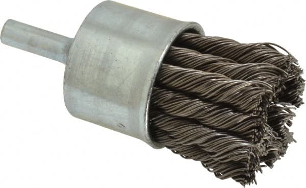 Osborn 3078000 End Brushes: 1" Dia, Steel, Knotted Wire 