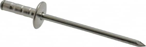 RivetKing. ABS43-44LRTP500 Blind Rivet: Size 43-44, Large Flange Head, Aluminum Body, Steel Mandrel 