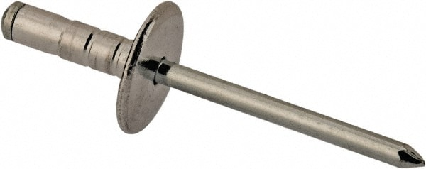 Blind Rivet: Large Flange Head, Aluminum Body, Steel Mandrel