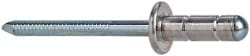 Blind Rivet: Size 84-86, Dome Head, Aluminum Body, Steel Mandrel